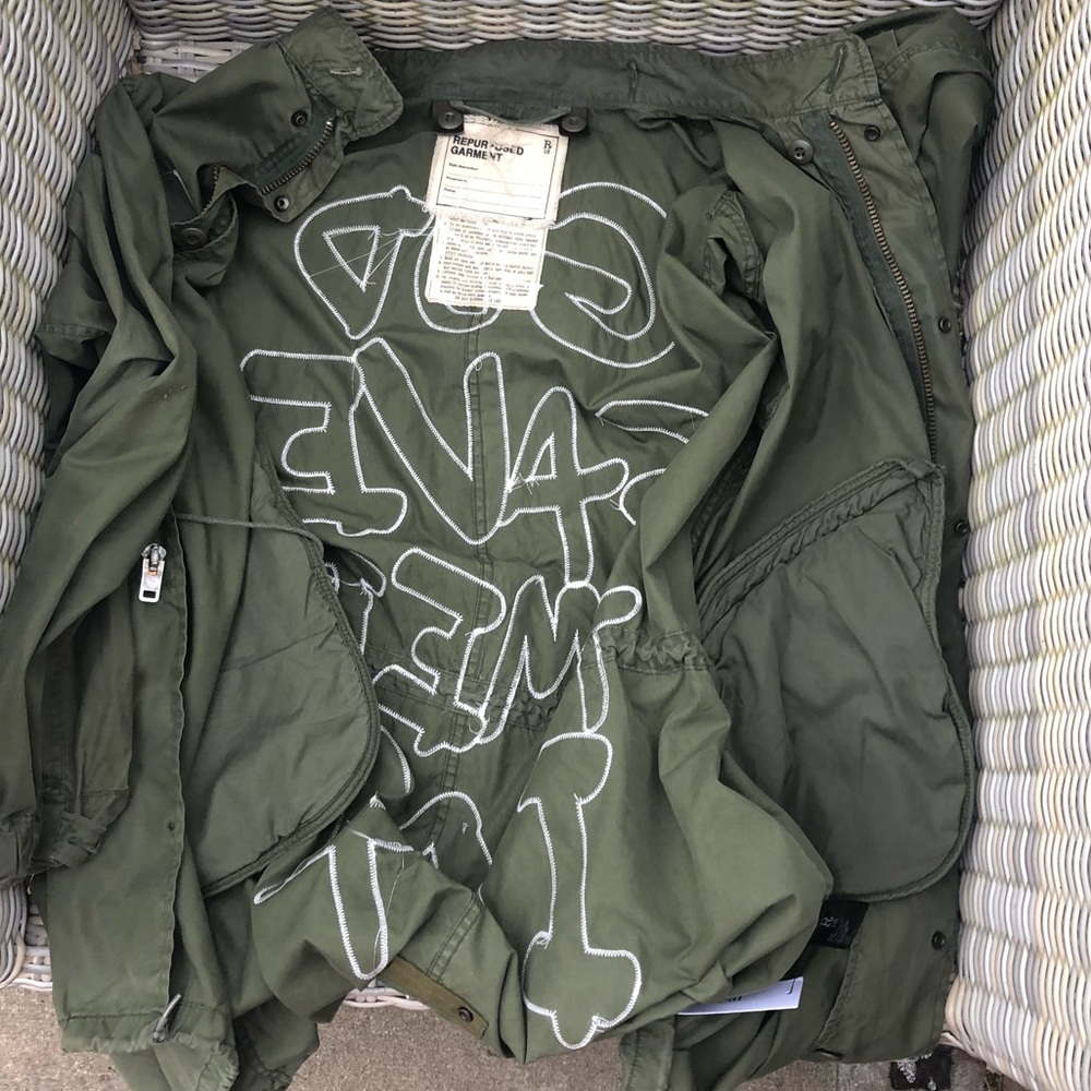 R13 God Save America Jacket Army L OS Repurposed - Picture 10 of 16